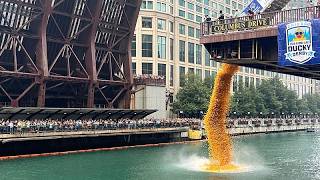 90.000 patitos de goma recorren el río Chicago por una causa solidaria