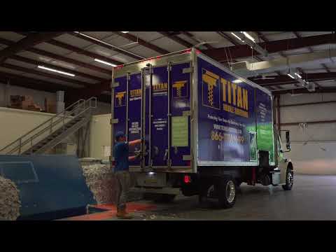 TITAN Mobile Shredding - Unloading and paper baling process