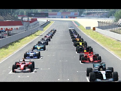 All F1 2018 Cars vs All F1 2004 Cars - Barcelona