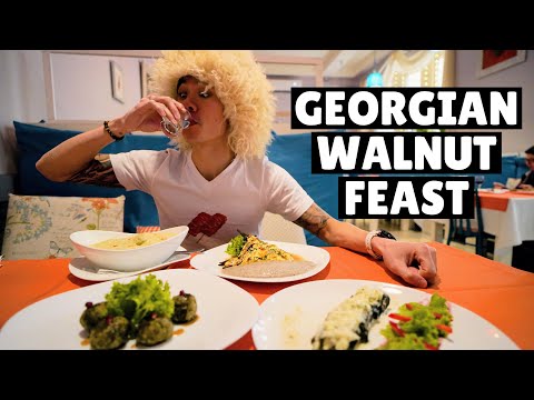 Traditional Georgian Food | Satisvi, Pkhali, Dolma, Stuffed Eggplant | Georgian Food Tour