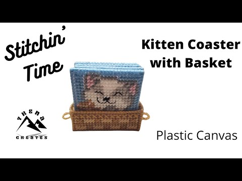 Plastic Canvas Kitten Coasters