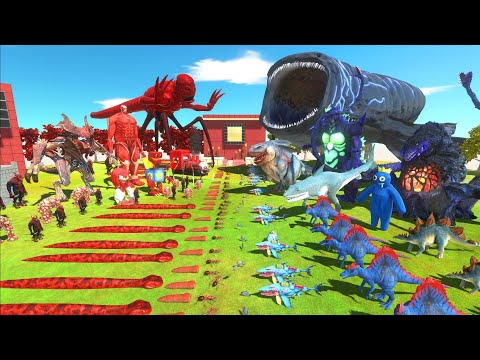 Red War - Team Blue Bloop + Biollante + Super Godzilla VS Team Titanus Red + Titan Colossal Titan