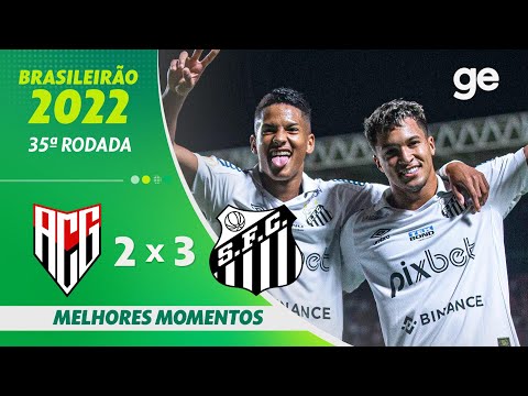Gols e lances de Atlético-GO x Santos
