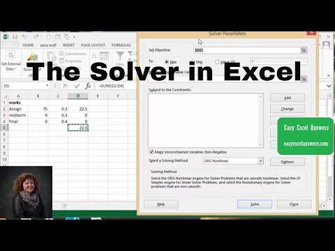 Part of a video titled How to use the Solver in Excel - YouTube