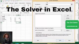 How to use the Solver in Excel