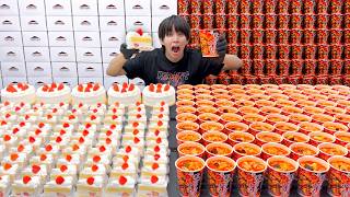 禁断の組み合わせ。いちごのショートケーキと蒙古タンメン交互に食べたら無限に食べれる説。