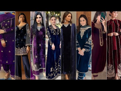 New Velvet Fancy Dress Design 2025 /Velvet Dress Designs / Trendy WeddingVelvet Dress Design
