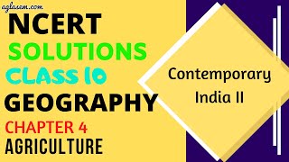 NCERT Solutions Class 10 Geography Chapter 4 Agriculture