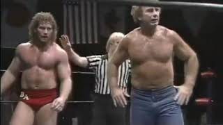 Bob and Brad Armstrong  Brawls with Jimmy Garvin and Superstar Bill Dundee. NWA 1986