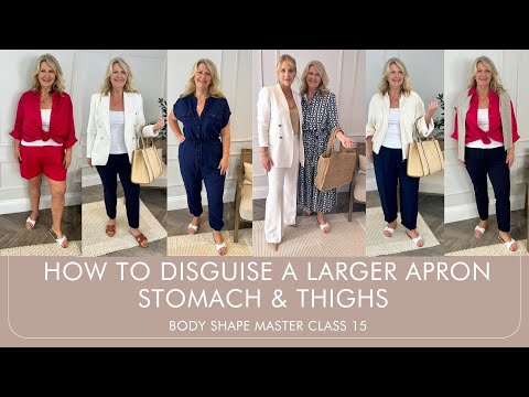 How to hide a large Apron Stomach. UK 16-18. Body Shape Master Class 15.