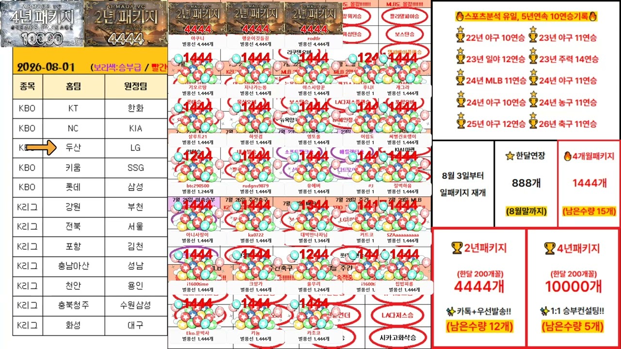 아르마다 [8월 1일 국내축구, 국내야구, K리그, KBO, 스포츠분석]