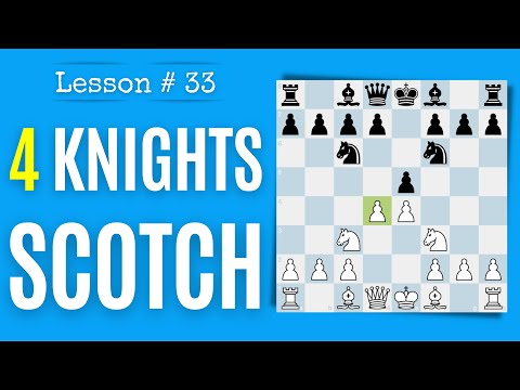 Chess lesson # 33: The Four Knights Opening (Scotch variation) | Theory and game analysis