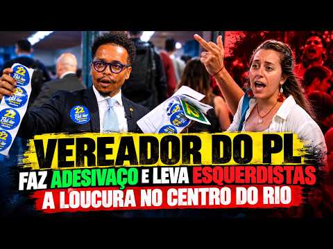Vereador do PL faz adesivaço e leva esquerdistas a loucura no centro do Rio