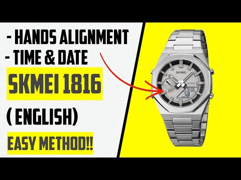 HOW TO ADJUST HANDS ON SKMEI 1816|HANDS ALIGNMENT|DATE IN ENGLISH|SKMEI WATCH TIME SETTING TUTORIAL