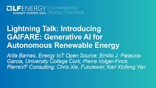 Lightning Talk: Introducing GAIFARE: Generative AI for Autonomous Renewable Energy