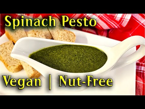 Easy Spinach Pesto - Nut Free - No Basil - Vegan | Healthy and Delicious Spinach Sauce!