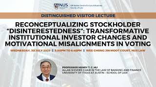 Distinguished Visitor Lecture by Professor Henry Hu