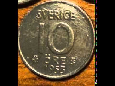 10 ore  1953 Sweden серебро (Швеция  10 оре 1953 серебро )