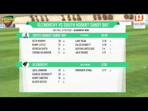 CTPL Premier League Boy's Under 15 One-Day Round 13 - Glenorchy v South Hobart Sandy Bay