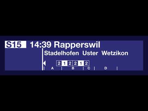 SBB TTS Ansage - Gleisänderung S15 nach Rapperswil - in Zürich HB