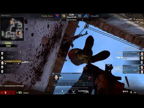 C9 Tarik 4K Defence vs FaZe on Inferno / ELEAGUE Grand Final Boston Major 2018