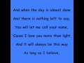 Believe in life lyrics