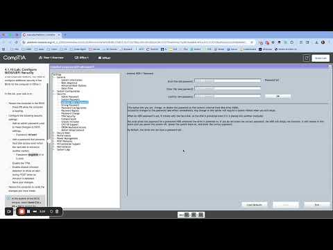 CompTIA 4.1.10 Lab  Configure BIOS UEFI Security