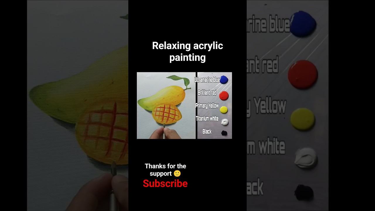 Beautiful relaxing acrylic painting, mango