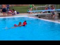 Allen Going Off The Diving Board During Swim Lesso