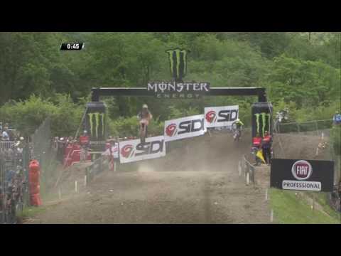 Jeffrey Herlings and Dylan Ferrandis battle MXGP of Trentino MX2 Race 1 2016 - motocross