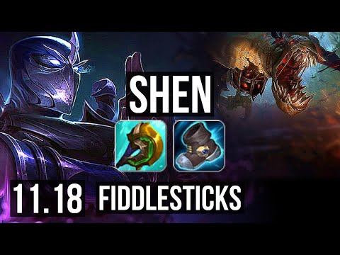 SHEN vs FIDDLESTICKS (TOP) | 2.2M mastery, 7 solo kills, 7/1/4, 1400+ games | KR Master | v11.18