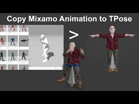 Copy Mixamo Animation to TPose(Oldman Model) - Blender