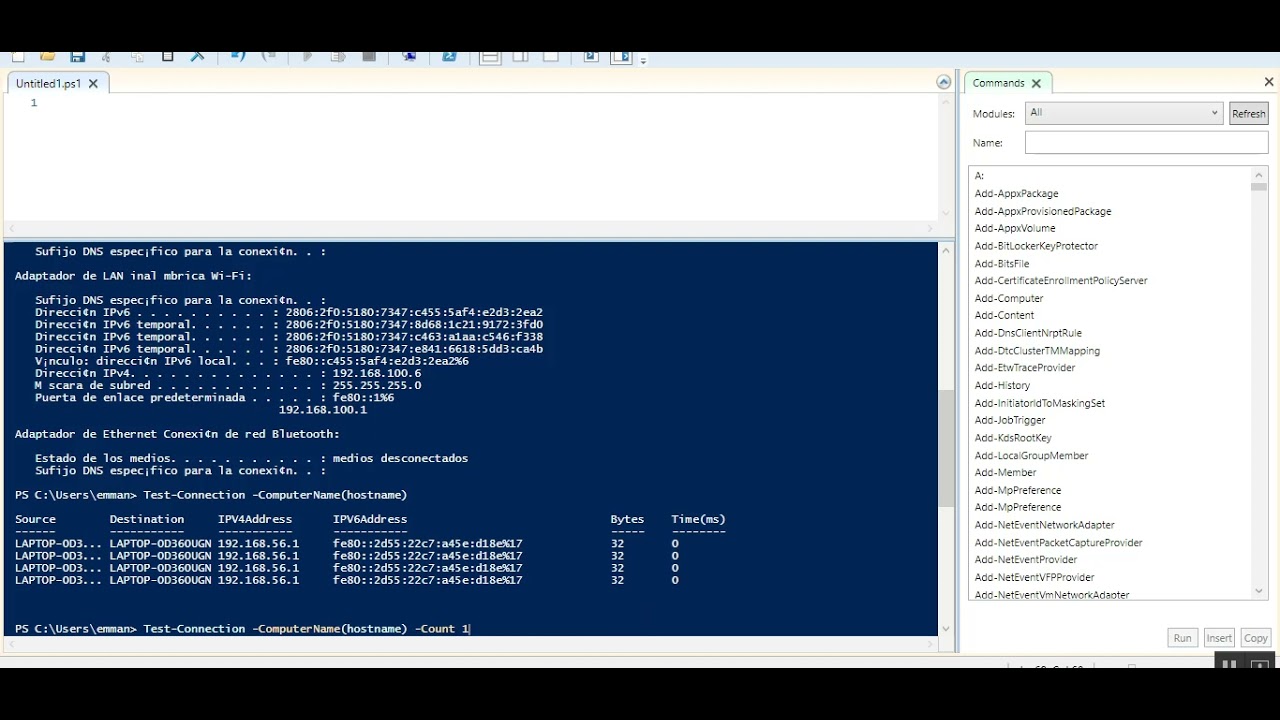 Obtener ip en powershell