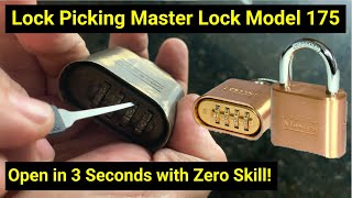 🔒Lock Picking ● Open Master Lock 4-Digit Combination Padlock in 3 Seconds!  Model 175