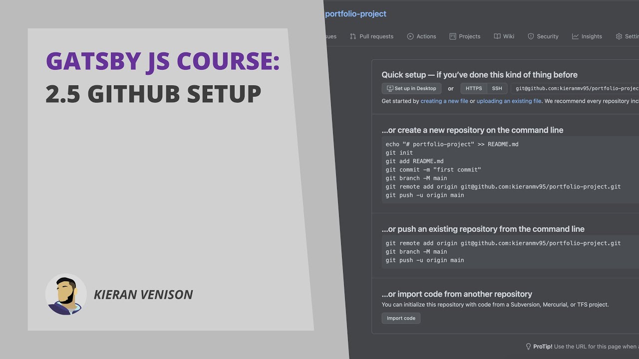 Gatsby JS Course: 2.5 Github Setup