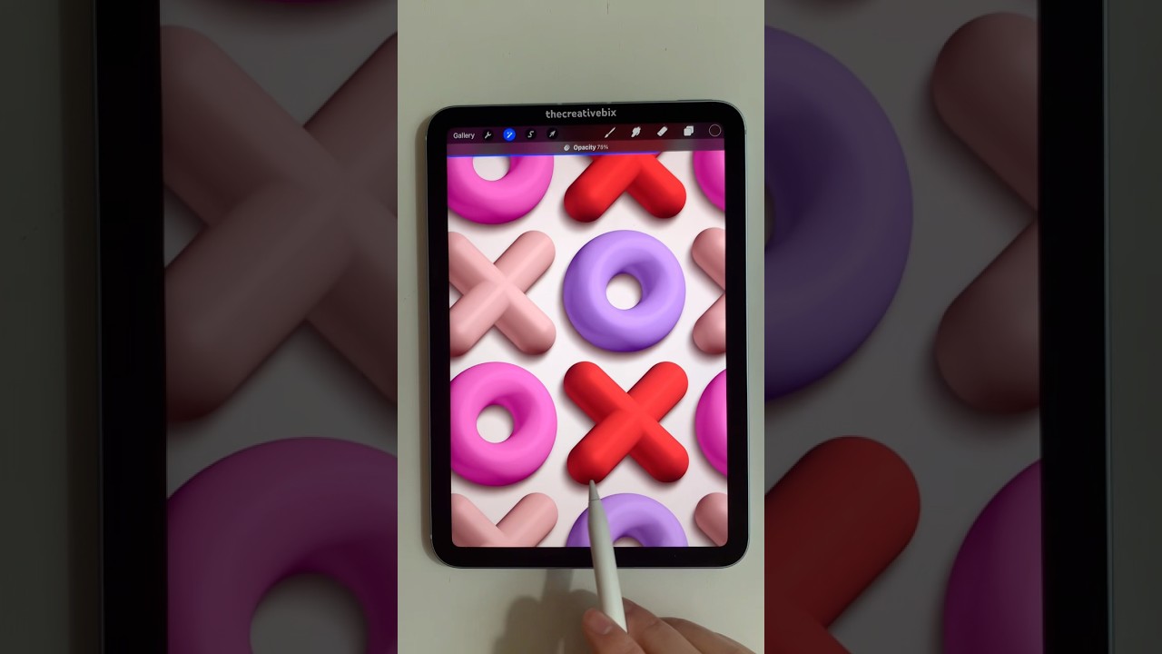 easy 3D wallpaper #digital art #drawing #3d #procreate #wallpaper #aesthetic #cute #valentinesday