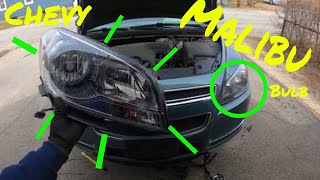 Chevy Malibu 08-12 Headlight Bulbs and Headlight assembly replace install easy to do yourself! DIY