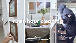 Rush-hour Cleaning • asmr speedy clean before vacation, wall decor hack, Durian for breakfast 🧹🧽