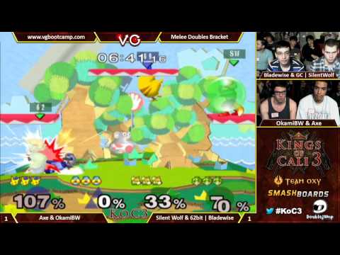 KoC3 - Axe & OkamiBW Vs. GC | Silent Wolf & 62Bit | Bladewise - SSBM Doubles Losers Quarters