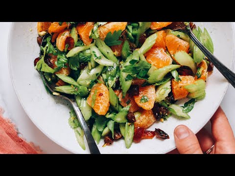 Vibrant Celery Salad with Dates & Pistachios | Minimalist Baker Recipes