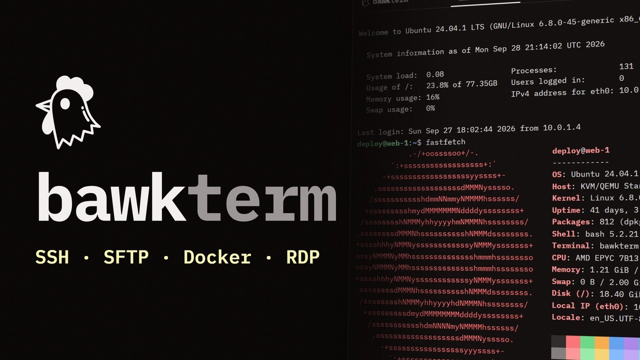 bawkterm: an open-source SSH client for Windows and Linux