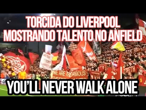 Torcida do Liverpool cantando You'll Never Walk Alone HD - 10/03/2016