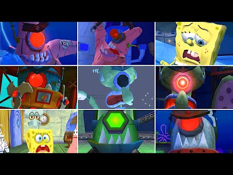 SpongeBob's Truth or Square - All Bosses Comparison (DS vs. PSP vs. Wii vs. Xbox 360) [4K]