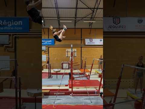 We're putting it into practice on the hard side with Mathilde doing #jeager on the bars. #gym #un...