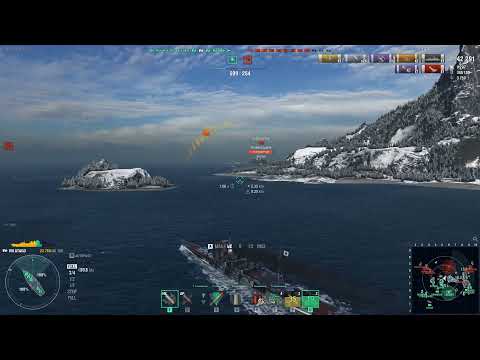 World of Warships Tier 8 Japanese cruiser Atago gameplay