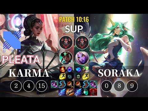 DRX Pleata Karma vs Soraka Sup - KR Patch 10.16