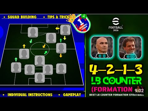 🔥NEW 4-2-1-3 BEST FORMATION LONG BALL COUNTER POSSESSION in EFOOTBALL 26