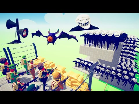 Trollface Zombie 100 Units vs Army - Totally Accurate Battle Simulator TABS