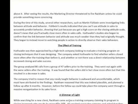 Neil Rackham SPIN Selling Chapter 2 Obtaining Commitment Closing the Sale