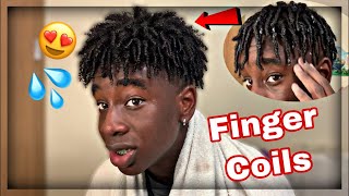 How to Get Curls with Finger Coils for Black Men (4c Hair)💦